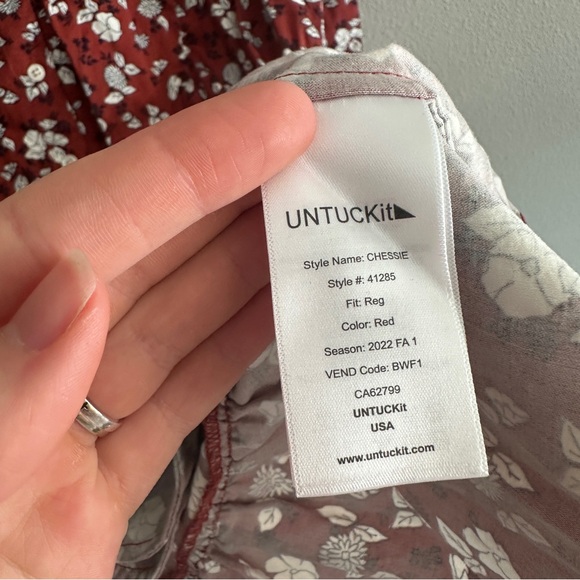 UNTUCKit Rust Floral Long Sleeve Mini Dress 2 - Picture 6 of 12
